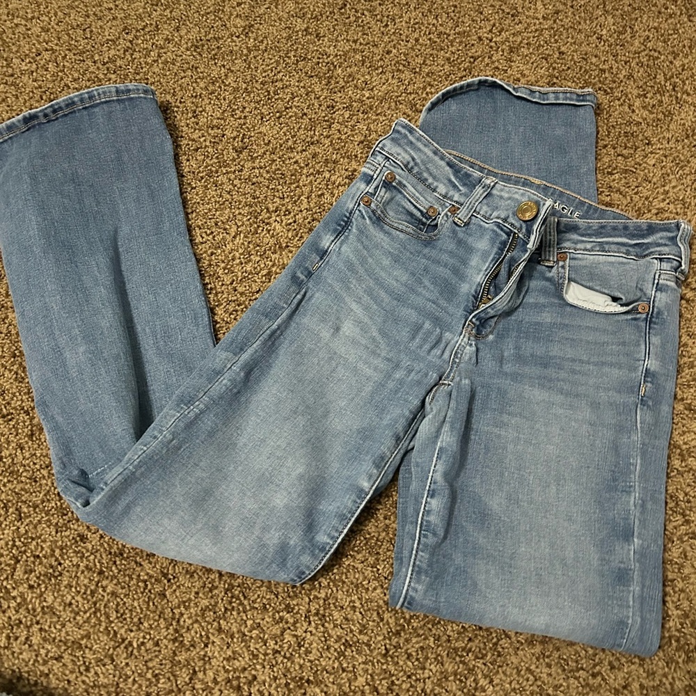 American Eagle Outfitters Light Blue Straight Leg Jeans